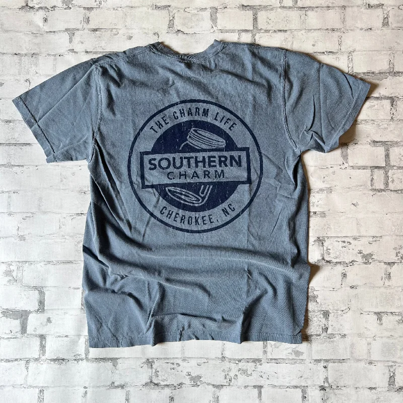 Southern Charm "70'S" Short Sleeve T-shirt - Denim Machine Wash Dry Clean Hand Wash