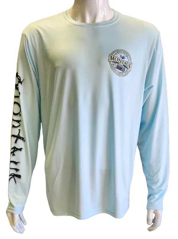 Unisex Adult Montauk The End Stay Salty Est 1660 DriFit UV50 Long Sleeve Tee Mesh Blend Leather Blend Suede Blend