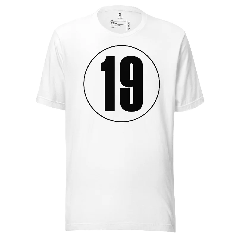Unisex t-shirt: Black on White 19 Solid Color Striped Floral