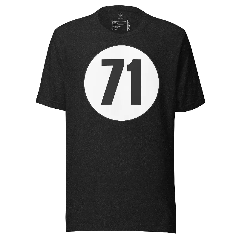Unisex t-shirt: White on Black 71 Elegant Classic Vintage