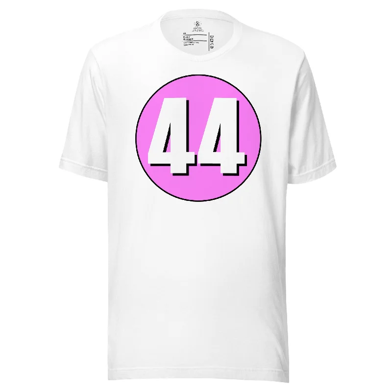 Unisex t-shirt: White on Pink 44 Satin Fabric Silk Fabric Chiffon Fabric