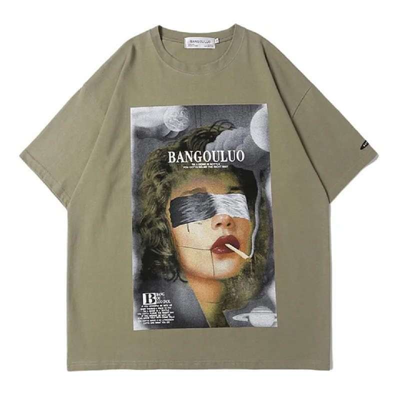 Urban Oil Smoking Woman T-Shirt Anti-Shrink Durable Soft