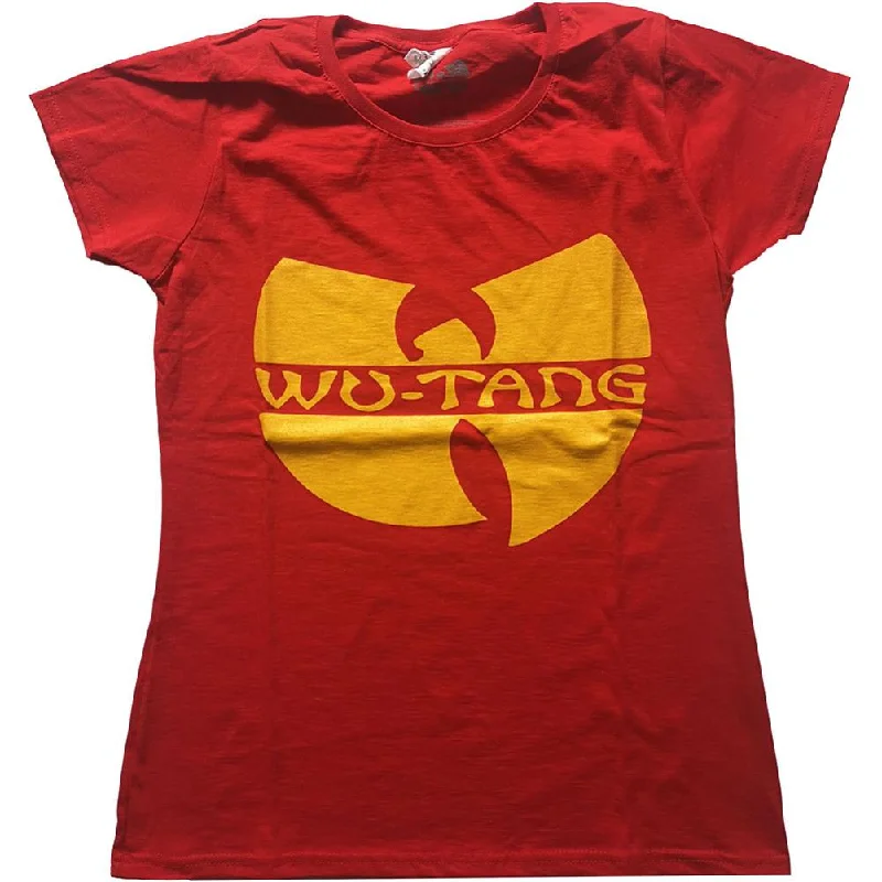 Wu-Tang Clan Logo Ladies T-Shirt V-Neck T-Shirt Long Sleeve Cotton