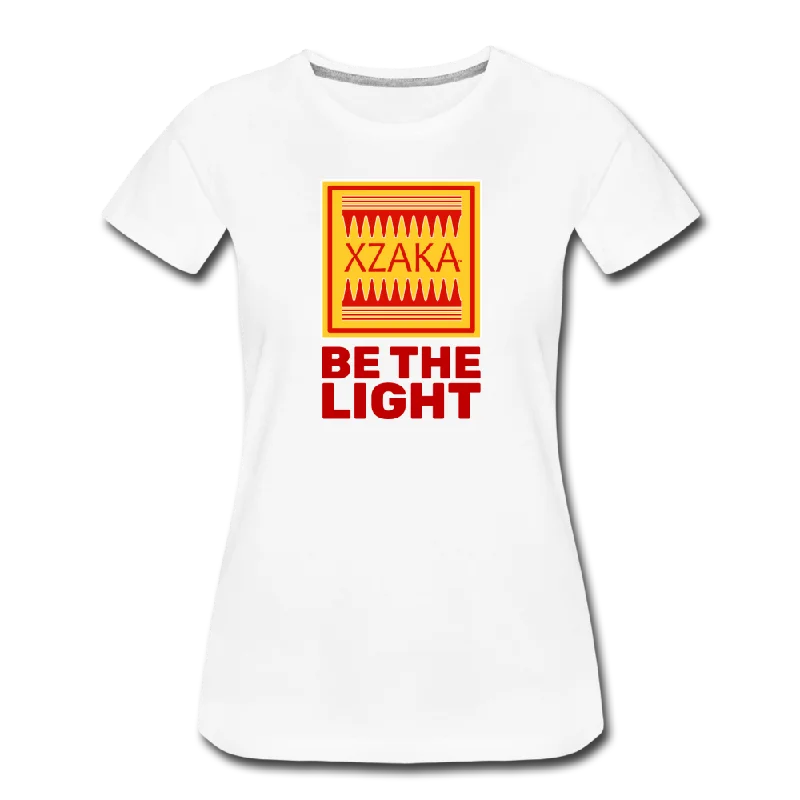 XZAKA - Women "Be The Light" Short Sleeve T-Shirt - W3501 Hooded Caped Shawl Collar