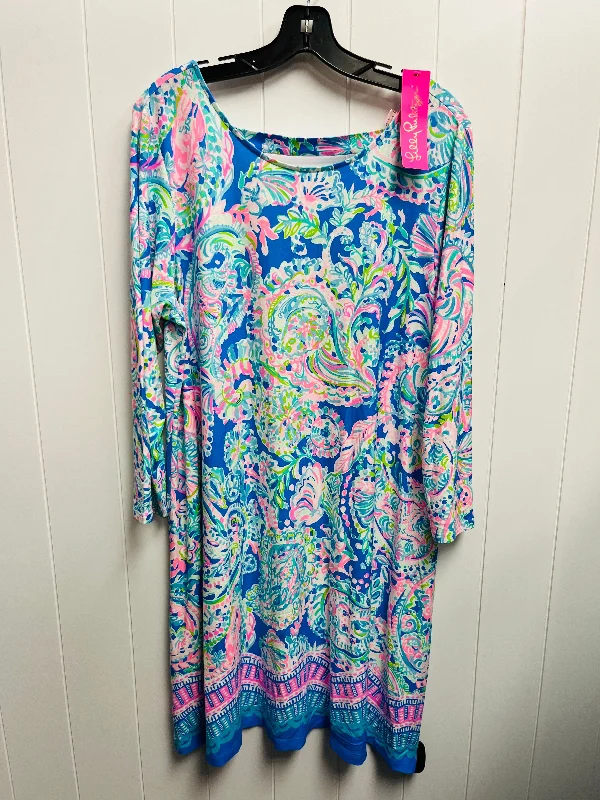 Dress Designer By Lilly Pulitzer In Blue & Pink, Size: Xxl