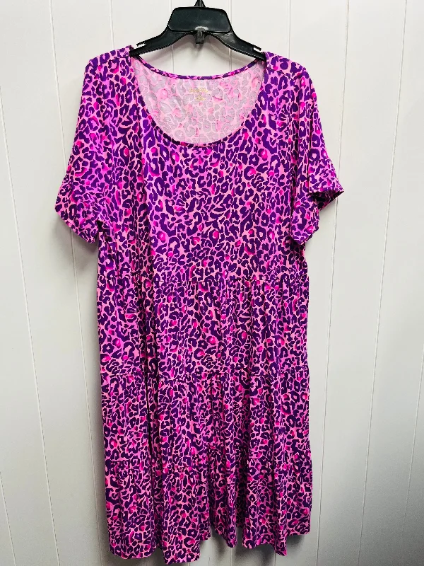 Dress Designer By Lilly Pulitzer In Pink & Purple, Size: Xxl