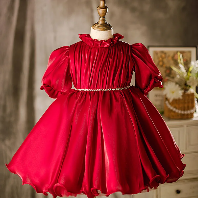 Girl Christmas Dress Baby Girl and Toddler Red Puffy Princess Birthday Party Dress Tunics Designer luxury