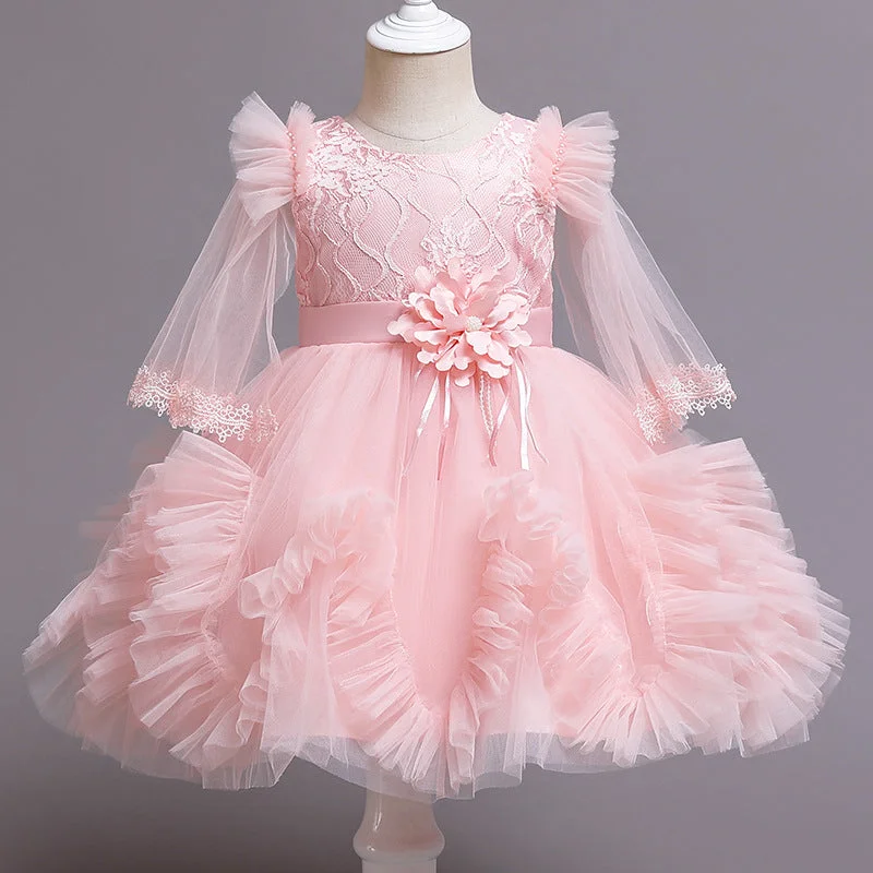 Baby Girl Pageant Princess Dresses Infant Summer Puffy Birthday Party Dresses Tunics Formal black