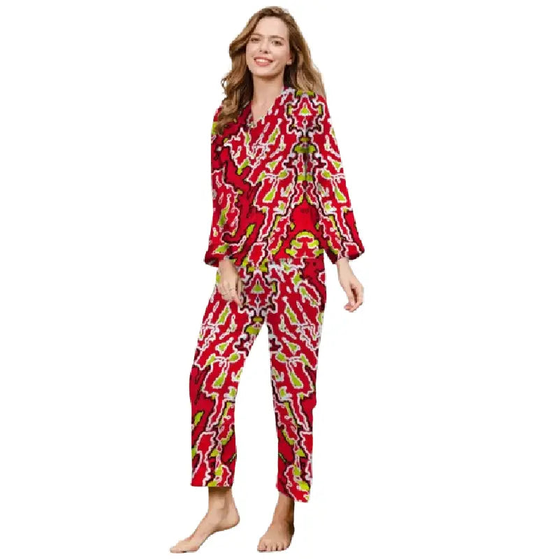 Linen Nightwear For Women | Red Color Stylish Women Nightdress in Stone Linen Tunics Polka dots