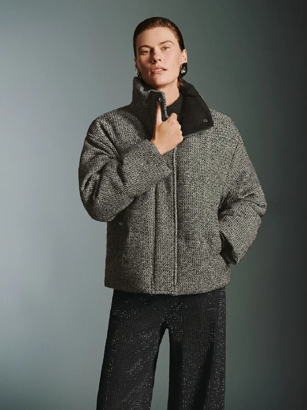 Loose Down Outerwear Military-Inspired Jacket