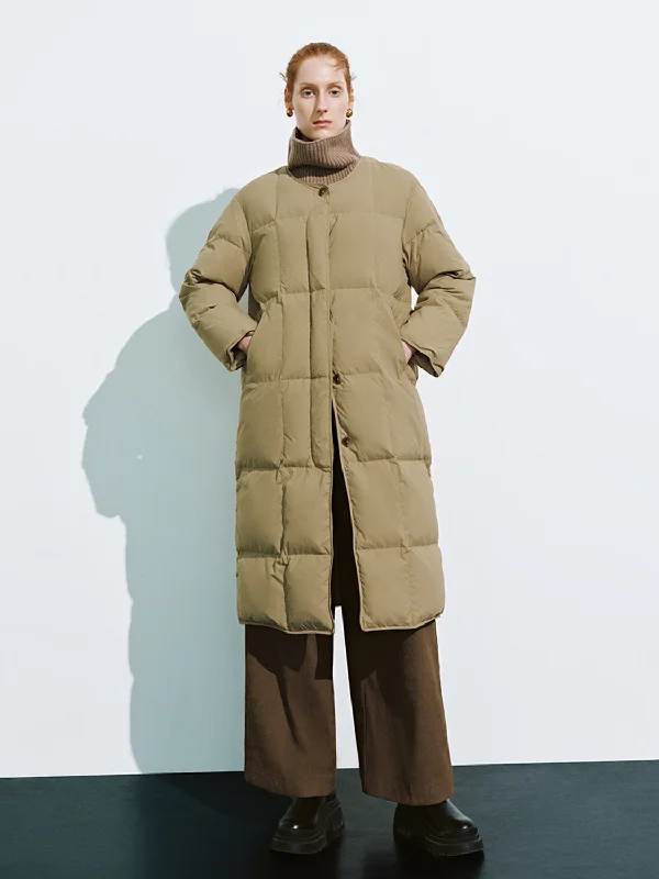 Maxi Padded Down Outerwear Puff Sleeve Overcoat