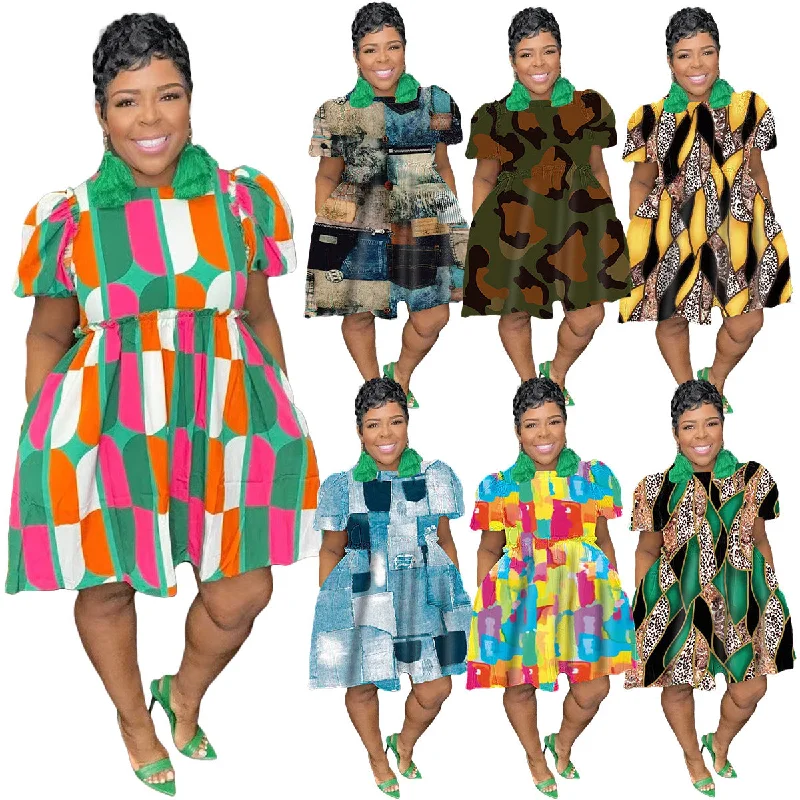Printed Front Zip Dress (CL11667) Tunics Brand named