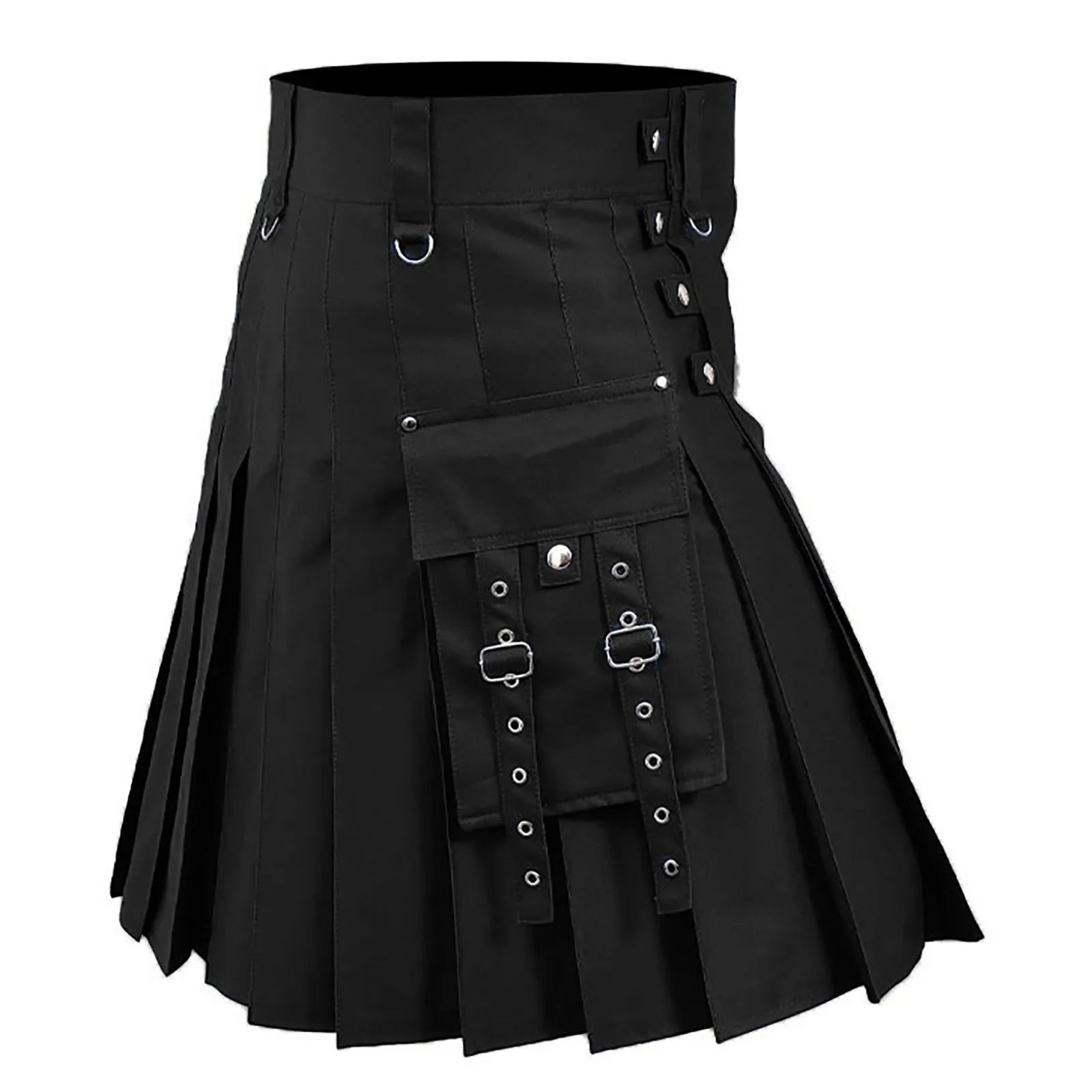 JuliaFashion - Scottish Traditional Highland Tartan Kilt Trend Scottish Holiday Medieval Pleated Skirt Men Scottish Traditional Tartan Kilt Dress Tunics Seasonal trendy