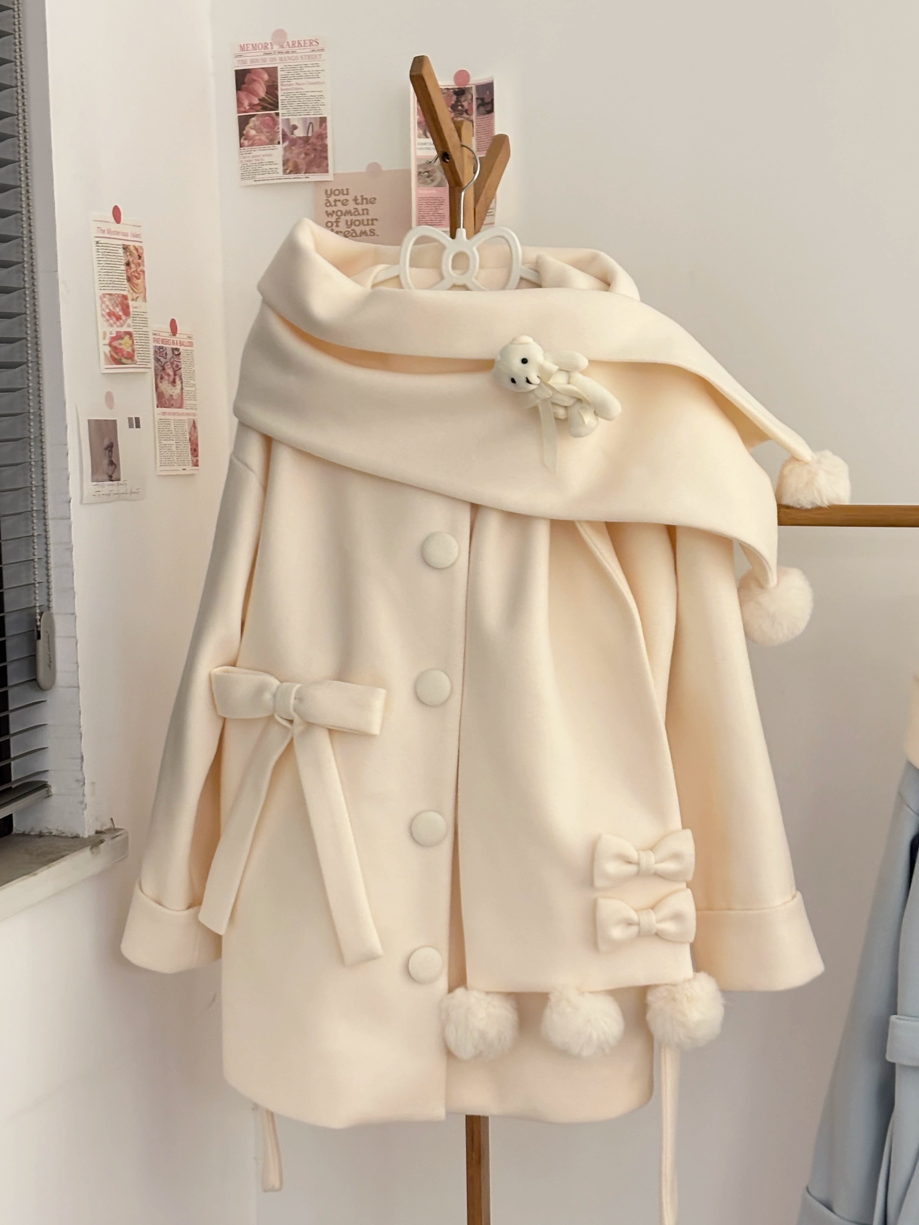 Platycodon House~Winter Sweet Lolita Coat Long Scarf Outerwear A-Line Swing Coat