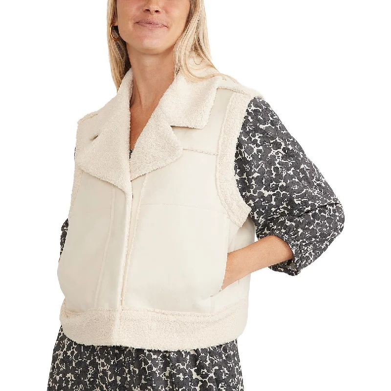 Quebec Womens Sherpa Warm Outerwear Vest Checkered Wool Shacket