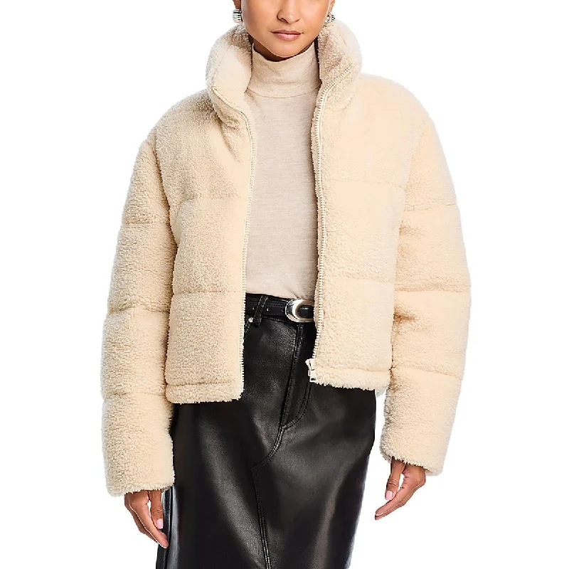 ` Womens Insulated Outerwear Teddy Coat Streetwear Bomber Jacket