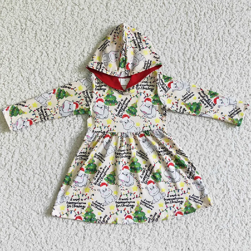 Fashion Christmas Girls Hoodie Dress GLD0076 Tunics Brand named
