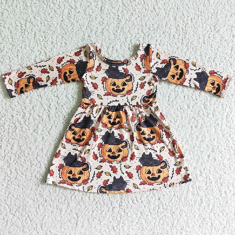 Girls Pumpkin Dress Halloween Clothing GLD0065 Tunics Trendy modern