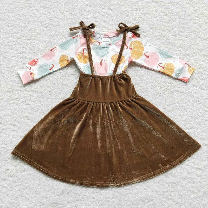 GT0235+GSD0448 brown canary halter dress Tunics Practical easy-care