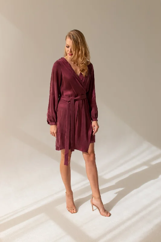 Laurel Dress Red Wine Halter Neckline Beach