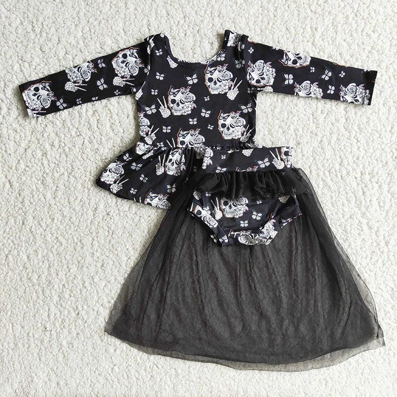 Promotion $5.5/set black Halloween girls dress Tunics Trendy modern